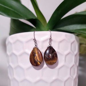 Tiger's Eye Gemstone Earrings